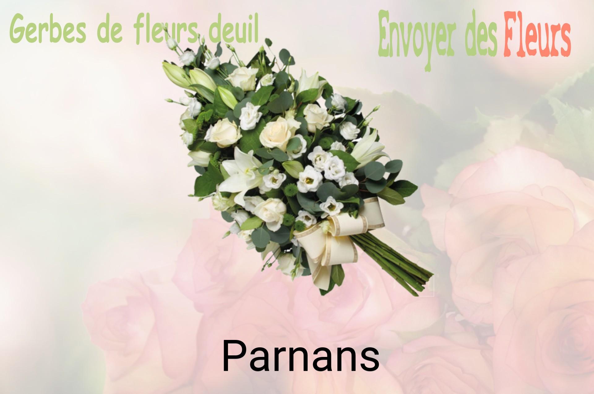 Gerbe de fleurs de deuil livrée à Parnans